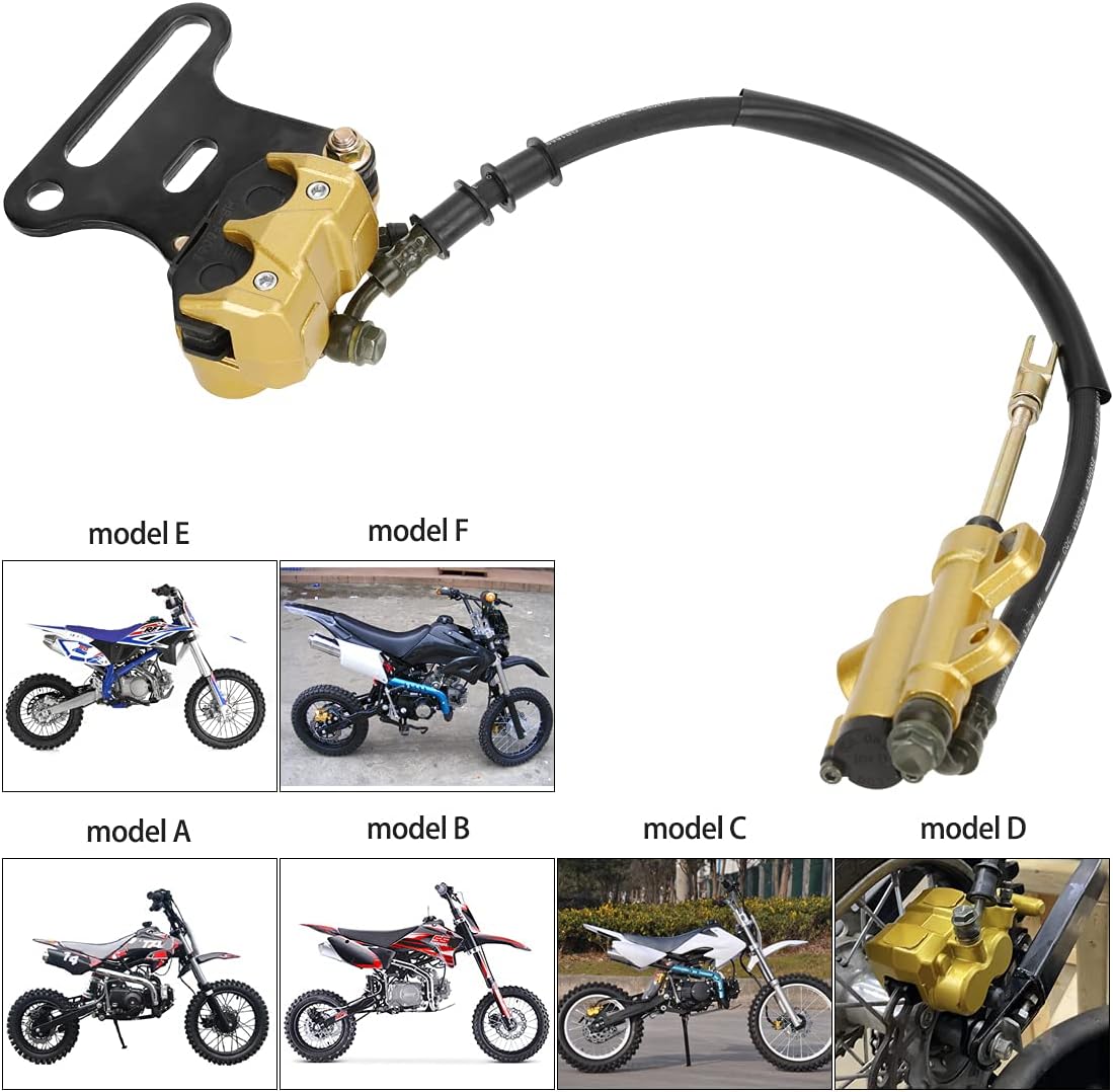 FVRITO 12mm Rear Disc Hydraulic Brake Master Cylinder Caliper Assembly Pad for 70cc 90cc 110cc 125cc 140cc 150cc SSR apollo Taotao Coolster Roketa SDG 107 Pitster Pro Atomik Sikk Chinese Pit Dirt Bike