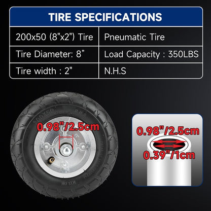 FVRITO Premium Front Wheel Assembly Replacement for Razor Crazy Cart (V5+),Crazy Kart DLX Electric Drifting Cart 200x50 Tire Tube Chain Sprocket Axle and Rim Parts Accessories