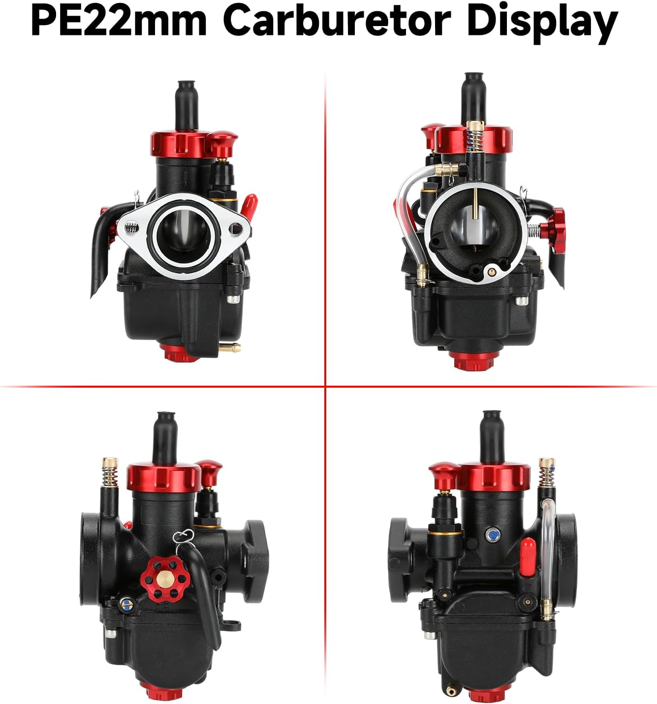 PE22 Carburetor 22mm Carb Jet Kit Compatible with Predator 212cc 196cc Coleman Mini Bike CT200U-EX BT200X B200R KT196 Go Kart Baja Warrior GX160 GX200 Clone Engine with Intake Manifold Parts