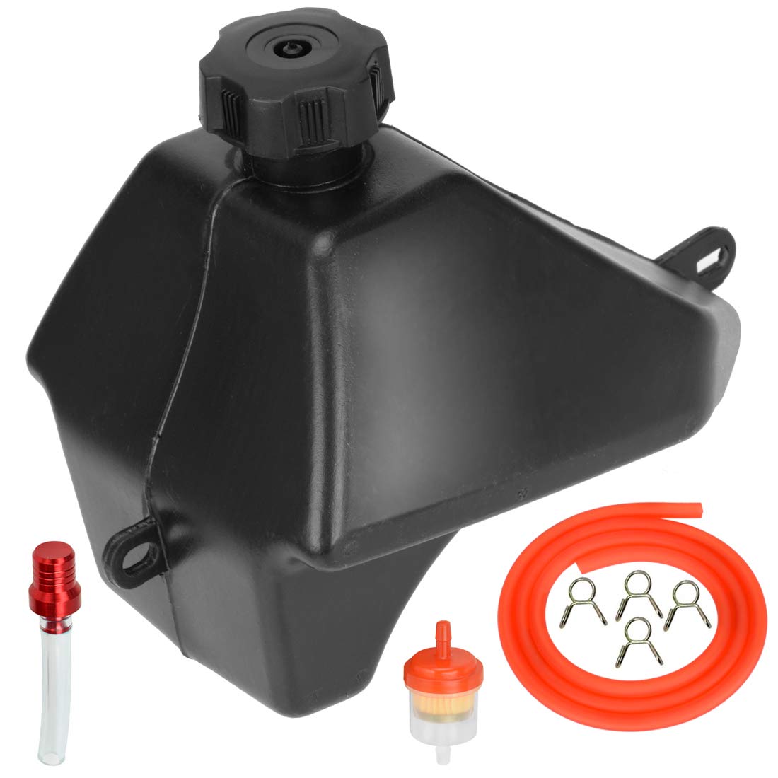 FVRITO Metal Gas Fuel Petrol Tank for 50cc 70cc 90cc 110cc 125cc Sunl Coolster Roketa Taotao ATA JCL Baja Motorsports BMS Vitacci Rider RPS Sej ICEbear Eagle Peace kazuma ATV Quad Chinese 4 Wheeler