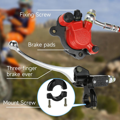 FVRITO Upgraded Mini Bike Hydraulic Disc Brake Kit for Baja DB30 Doodle Bug Blitz Dirt Bug Racer 97cc 79cc Predator 2.8hp Engine with 180mm Brake Disc Rotor Master Cylinder Caliper Pads Assembly Parts