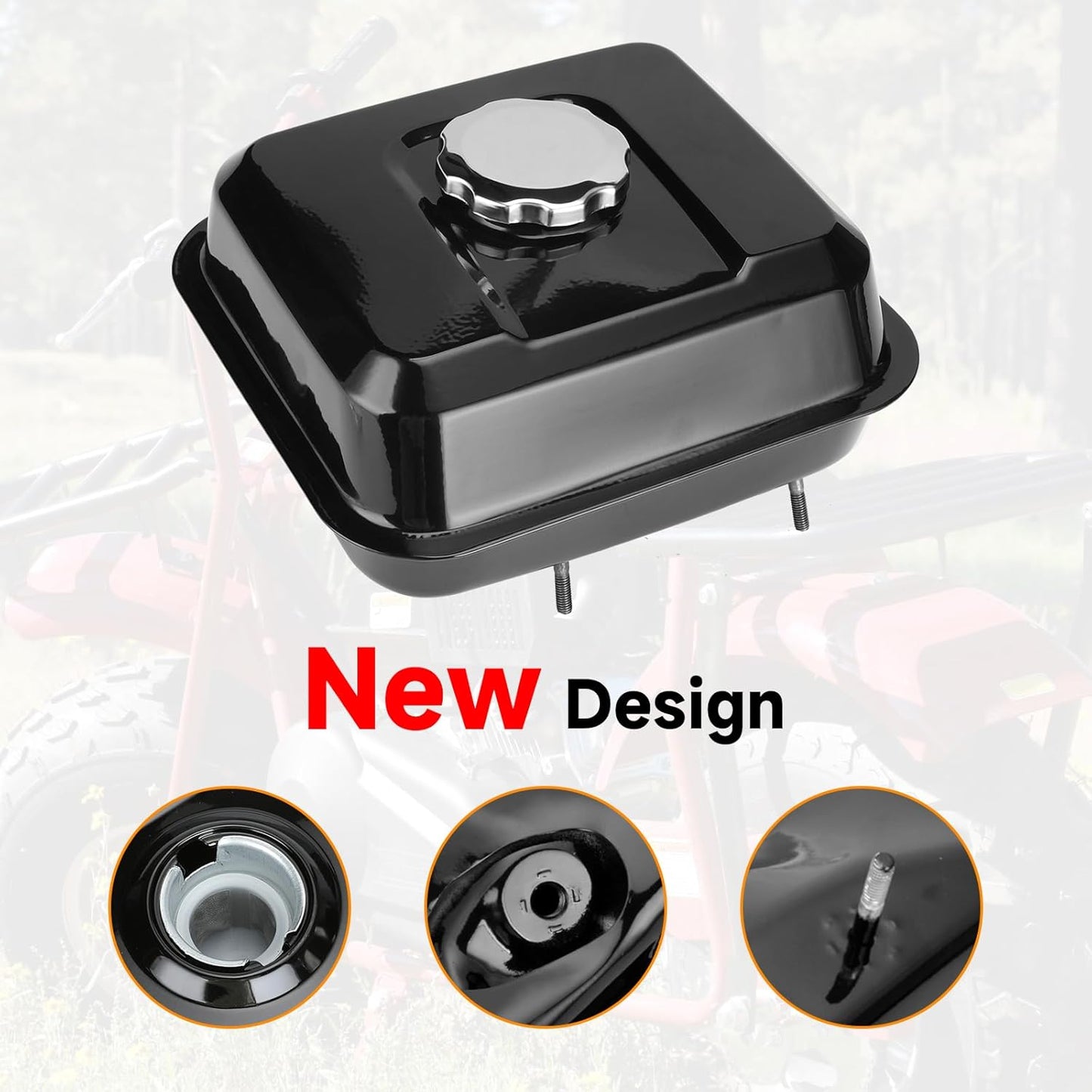 FVRITO Gas Fuel Tank Kit for GX140 GX160 GX200 Hemi Predator 212cc 196cc 6.5HP Clone Engine Coleman CT200U CT200U-EX BT200X KT196 Massimo Baja Warrior Heat MB200 Mini Bike Go Kart Replacement Parts