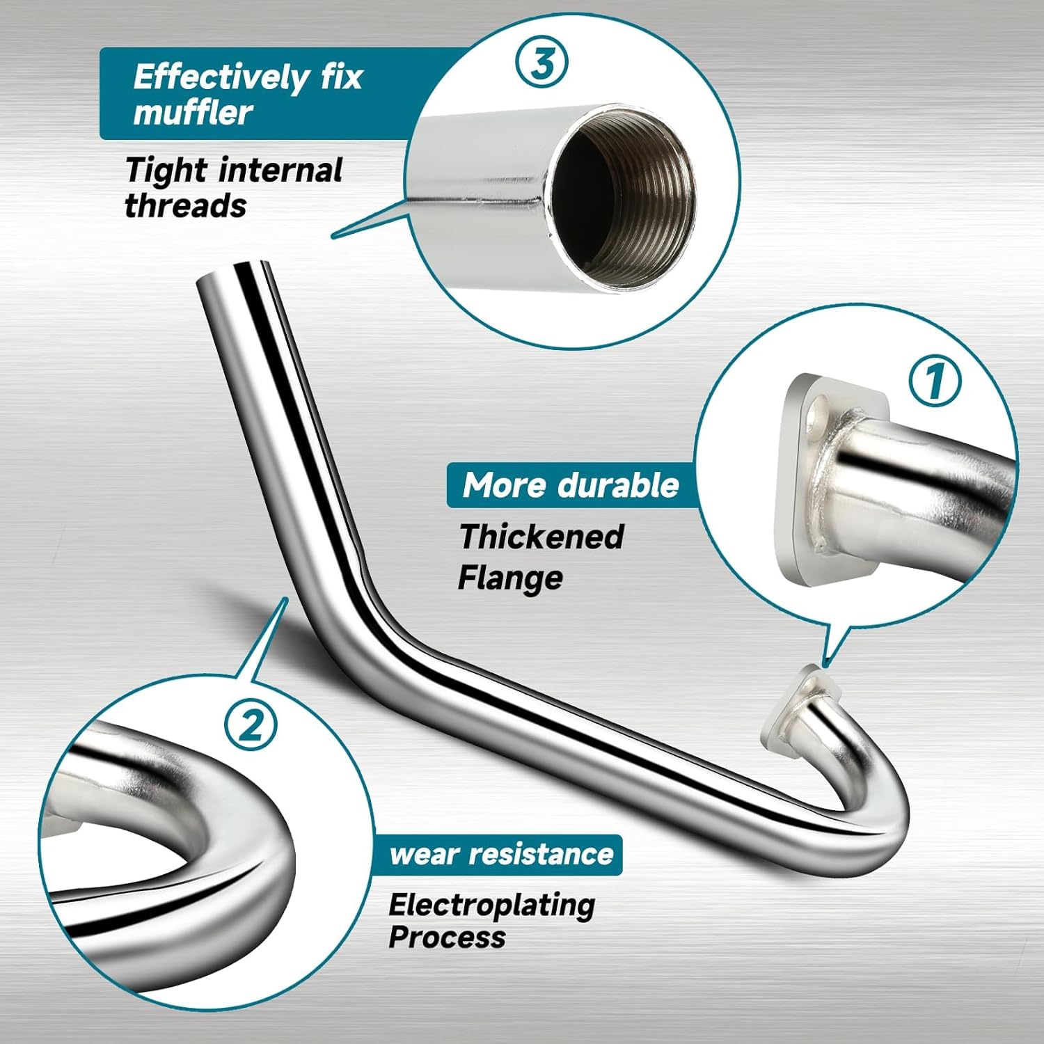 FVRITO Racing Exhaust Pipe Muffler Silencer Kit for Predator 212cc 224cc 196cc 6.5HP Coleman CT200u BT200X CT200U-EX KT196 GX160 GX200 Mini Bike Go Kart Engine Baja Warrior MB200 Performance Parts