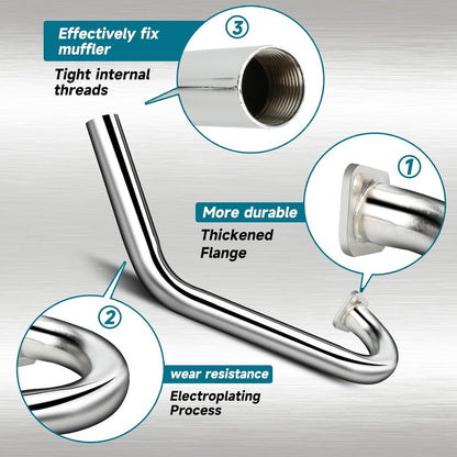 FVRITO Racing Exhaust Pipe Muffler Silencer Kit for Predator 212cc 224cc 196cc 6.5HP Coleman CT200u BT200X CT200U-EX KT196 GX160 GX200 Mini Bike Go Kart Engine Baja Warrior MB200 Performance Parts