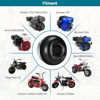FVRITO Super 30 Series Torque Converter Driver Clutch for Predator 212cc 196cc 224cc Ghost 6.5hp Hemi Coleman CT200U BT200X Mini Bike CT200U-EX Baja Warrior Manco KT196 Go Kart Small Engines