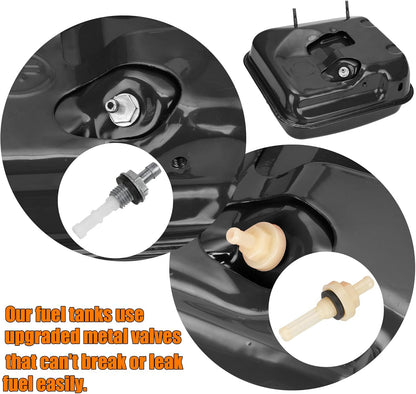 FVRITO Gas Fuel Tank with Stainsless Cap for Hemi Predator 212cc 196cc 5.5hp 6.5hp Coleman CT200u CT200u-ex BT200x KT196 Massimo Baja Warrior MB200 GX160 GX200 Mini Bike Go Kart Small Engine Parts