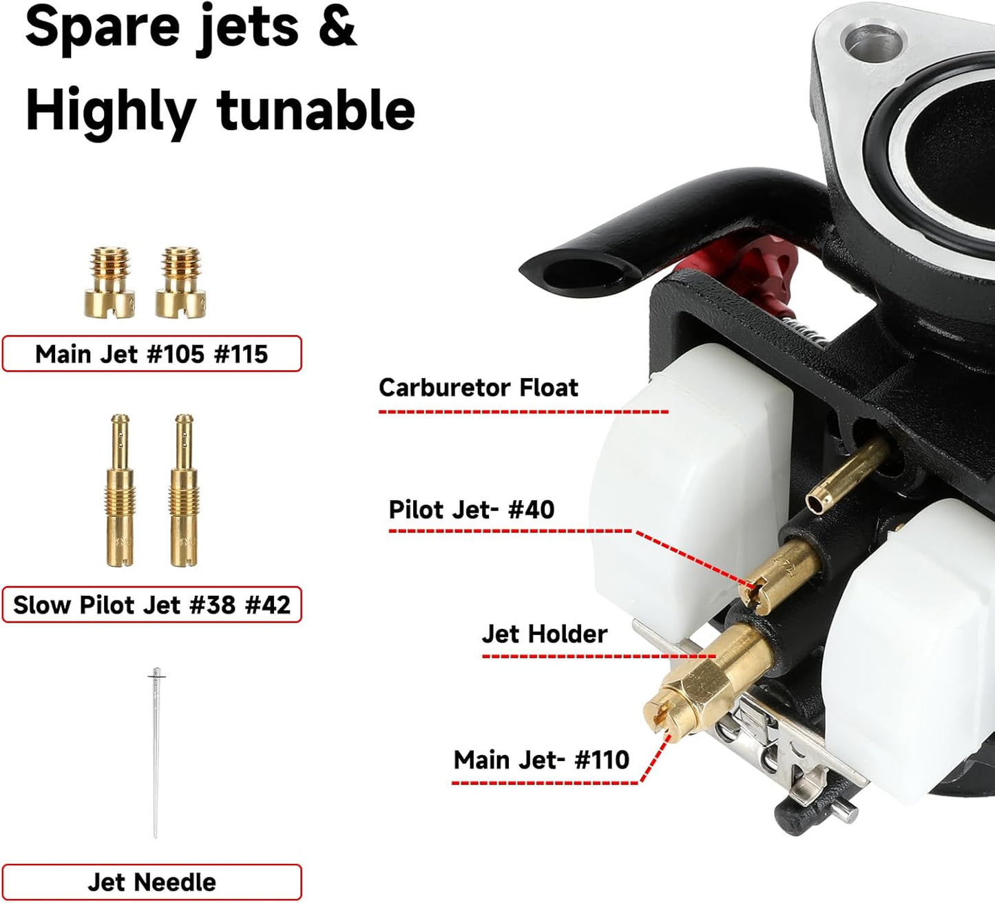 PE22 Carburetor 22mm Carb Jet Kit Compatible with Predator 212cc 196cc Coleman Mini Bike CT200U-EX BT200X B200R KT196 Go Kart Baja Warrior GX160 GX200 Clone Engine with Intake Manifold Parts