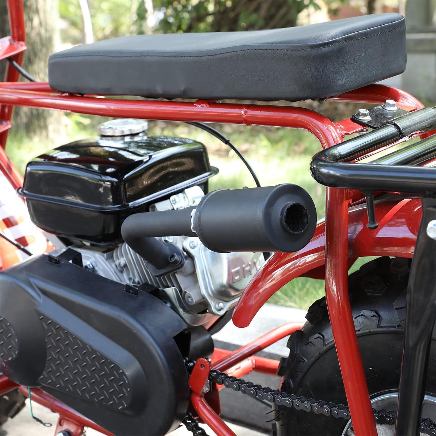 FVRITO Thickened Exhaust Header Pipe Muffler with Heat Shield Tape Kit for Non Hemi 6.5HP Predator 212cc 196cc GX160 GX200 Coleman CT200u BT200X KT196 Baja MB200 Clone Mini Bike Go Kart Parts Black