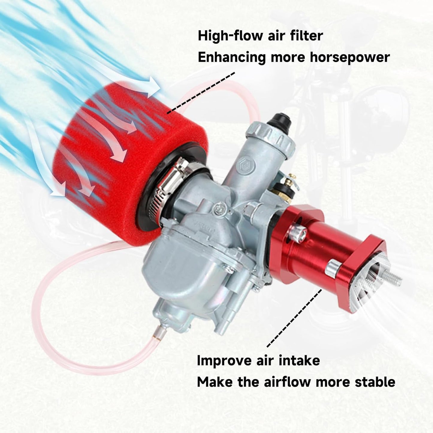 FVRITO Upgrade VM22 Carburetor Kit for Predator 212 196cc 224cc Non Hemi Coleman Mini Bike CT200U BT200X B200R KT196 Go Kart Baja Massimo MB200 GX160 GX200 Clone Engine Performance Parts w/Main Jets