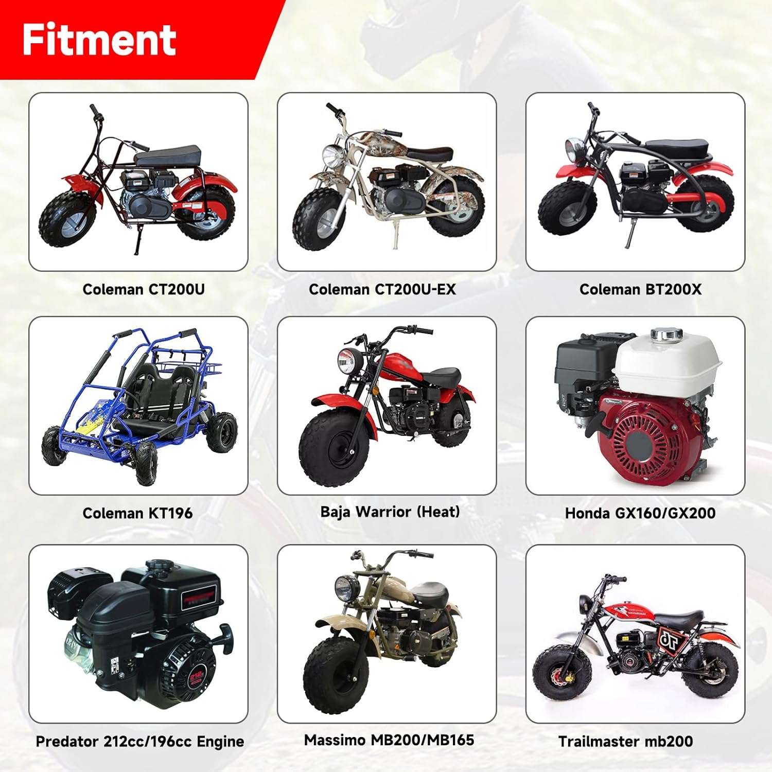 FVRITO PWK 24mm Carburetor Carb Exhaust Muffler Throttle Assembly Jets Kit for Predator 212cc 196cc Coleman CT200U Mini Bike BT200X GX160 6.5HP Clone Engine Baja MB200 KT196 Go Kart Performance Parts