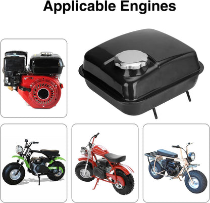 FVRITO Gas Fuel Tank with Stainsless Cap for Hemi Predator 212cc 196cc 5.5hp 6.5hp Coleman CT200u CT200u-ex BT200x KT196 Massimo Baja Warrior MB200 GX160 GX200 Mini Bike Go Kart Small Engine Parts