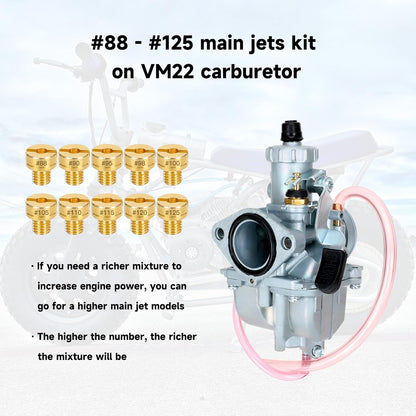 FVRITO Upgrade VM22 Carburetor Kit for Predator 212 196cc 224cc Non Hemi Coleman Mini Bike CT200U BT200X B200R KT196 Go Kart Baja Massimo MB200 GX160 GX200 Clone Engine Performance Parts w/Main Jets