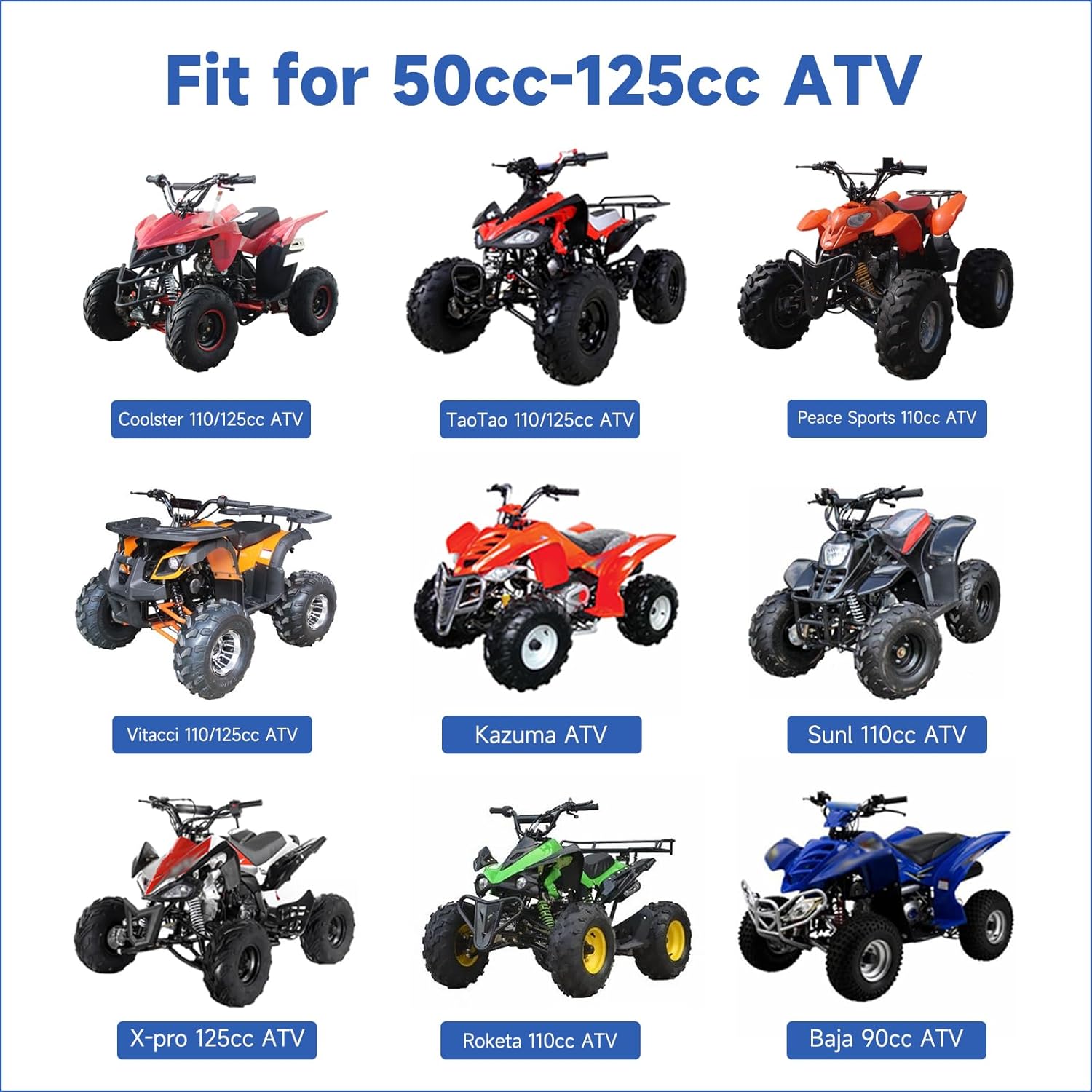 FVRITO PZ20 Carburetor Thumb Throttle Kit Compatible with Tao tao Coolster 125cc 110cc Chinese ATV Quad 4 Wheeler 50cc 70cc 90cc 4 Stroke Engine Kazuma Baja SunL Roketa Vitacci Loncin Lifan Parts