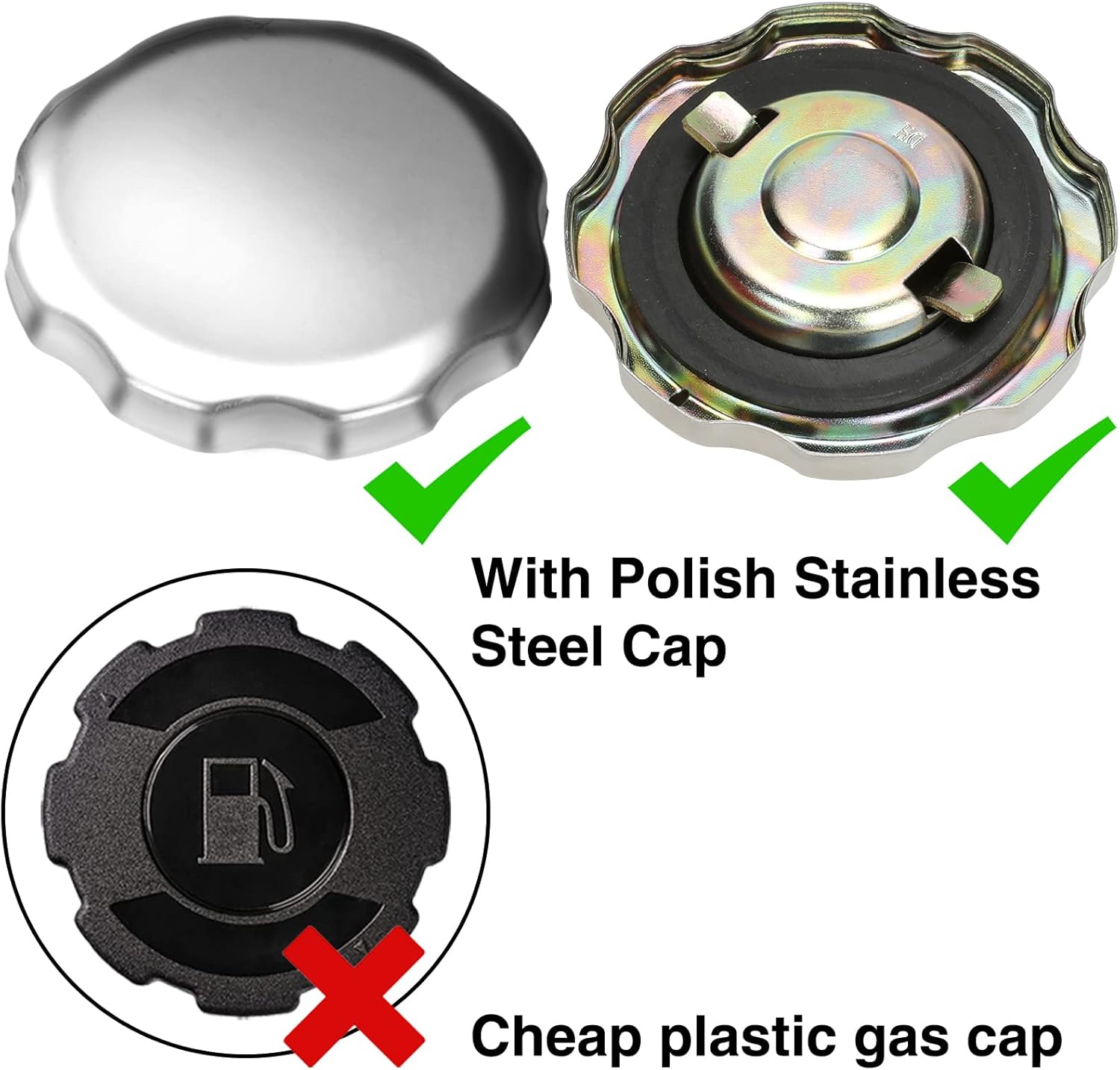 FVRITO Gas Fuel Tank with Stainsless Cap for Hemi Predator 212cc 196cc 5.5hp 6.5hp Coleman CT200u CT200u-ex BT200x KT196 Massimo Baja Warrior MB200 GX160 GX200 Mini Bike Go Kart Small Engine Parts