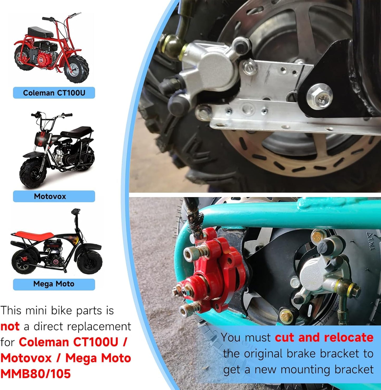 FVRITO Upgraded Mini Bike Hydraulic Disc Brake Kit for Baja DB30 Doodle Bug Blitz Dirt Bug Racer 97cc 79cc Predator 2.8hp Engine with 180mm Brake Disc Rotor Master Cylinder Caliper Pads Assembly Parts