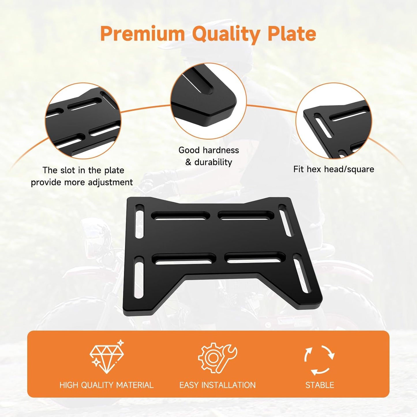 FVRITO Motor Engine Mounting Plate for Predator 212cc 196cc 224cc GX160 6.6HP OHV Small Clone Engine Mini Bike Coleman CT200U BT200X CC100X Baja Doodlebug DB30 Performance Parts Aluminum Black