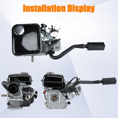 FVRITO Exhaust Pipe Muffler Silencer Kit for Non Hemi Predator 212cc 196cc 6.5hp Coleman Powersports KT196 CK196 RTK200 BK200 Go Kart TrailMaster Hammerhead 80T GX160 GX200 Clone Engines Parts Black