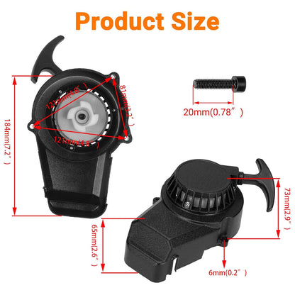 FVRITO Pull Start Assembly Recoil Starter for SYX Moto 50cc Dirt Bike SSR X-pro Coolster Apollo 47cc 49cc 2 Stroke Engine Mini Kids Pit Pocket Chinese ATV Quad 4 Wheeler Go Kart Parts with Pull Cord