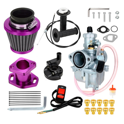 FVRITO VM22 26mm Carburetor Throttle Assembly Main Jets Kit for Predator 212cc 224cc 196cc Non Hemi Coleman CT200U BT200X Mini Bike KT196 Go Kart 6.5HP GX160 Clone Engine Baja MB200 Performance Parts