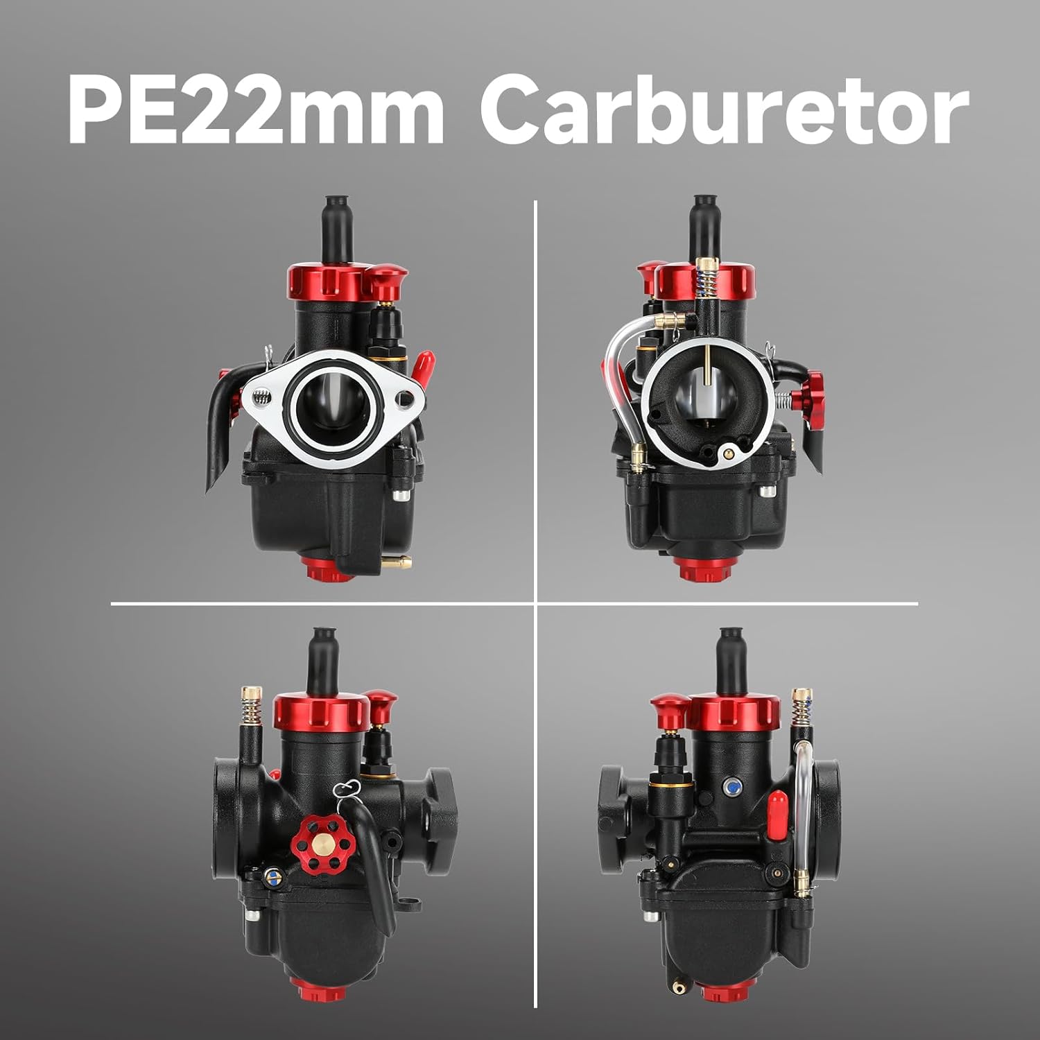 PE22 Carburetor Kit Compatible with Predator 212cc 196cc OHV Engine Coleman Mini Bike CT200U BT200X KT196 Go Kart ATV 110cc 125cc Tao tao Coolster Apollo CRF50 XR50 Pit Dirt Bike 4 Stroke Parts