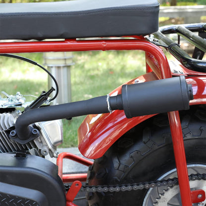 FVRITO Thickened Exhaust Header Pipe Muffler with Heat Shield Tape Kit for Non Hemi 6.5HP Predator 212cc 196cc GX160 GX200 Coleman CT200u BT200X KT196 Baja MB200 Clone Mini Bike Go Kart Parts Black