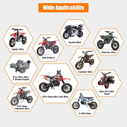 FVRITO Pull Start Assembly Recoil Starter for SYX Moto 50cc Dirt Bike SSR X-pro Coolster Apollo 47cc 49cc 2 Stroke Engine Mini Kids Pit Pocket Chinese ATV Quad 4 Wheeler Go Kart Parts with Pull Cord