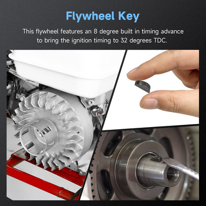FVRITO Aluminum Flywheel 10krpm for Predator 212 Non hemi Engine Ghost 212cc 224cc 69730 69736 6.5hp GX200 196cc BSP Tilly Coleman CT200U BT200X Mini Bike Performance Parts with Key & Valve Springs