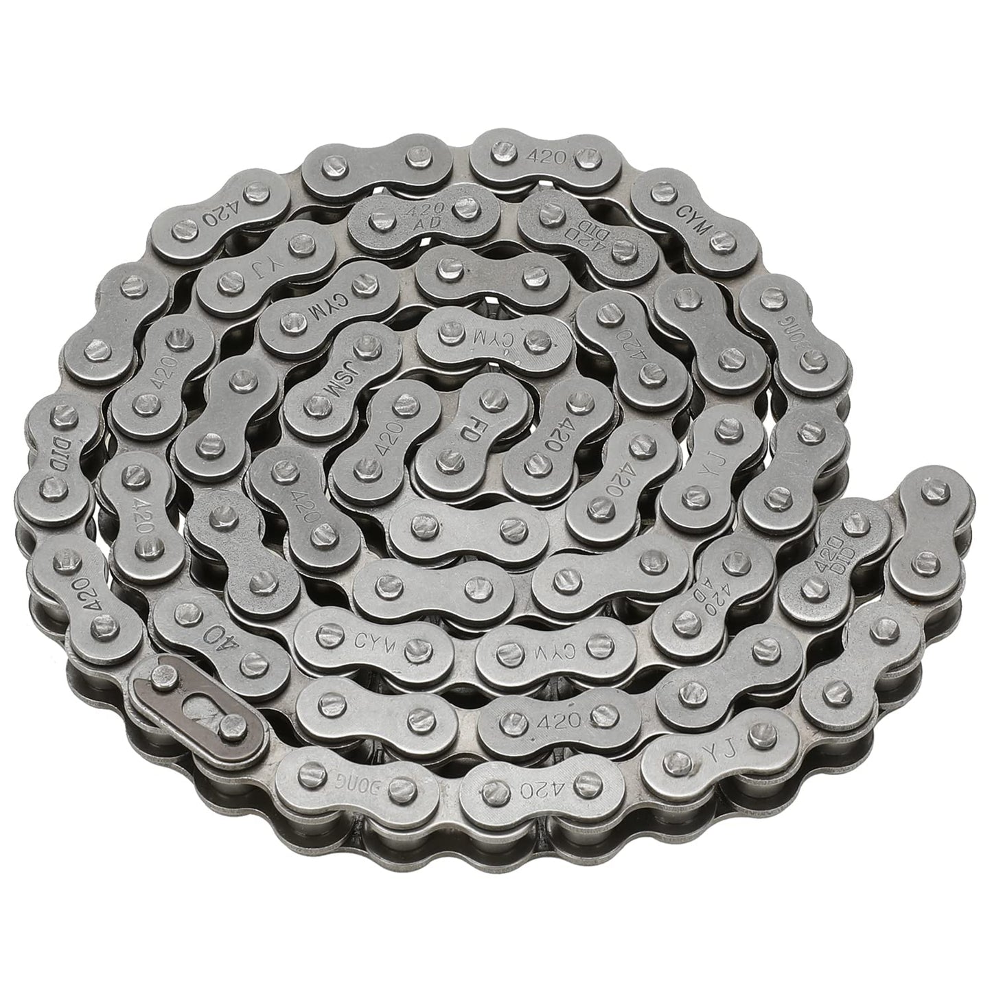 FVRITO 420 Drive Chain Compatible with Mini Bike Coleman CT200U CT200U-EX BT200X B200R Baja Warrior MB200 Massimo Axis M200 Predator 212 196cc 6.5HP Minibike Parts Front 42 & Rear 90 Link Roller Chain