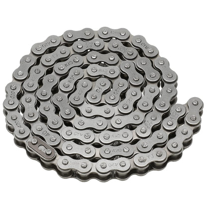 FVRITO 420 Drive Chain Compatible with Mini Bike Coleman CT200U CT200U-EX BT200X B200R Baja Warrior MB200 Massimo Axis M200 Predator 212 196cc 6.5HP Minibike Parts Front 42 & Rear 90 Link Roller Chain