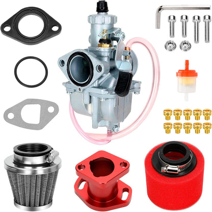 FVRITO Upgrade VM22 Carburetor Kit for Predator 212 196cc 224cc Non Hemi Coleman Mini Bike CT200U BT200X B200R KT196 Go Kart Baja Massimo MB200 GX160 GX200 Clone Engine Performance Parts w/Main Jets