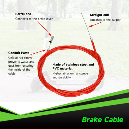 Universal Left Brake Handle Lever & Brake Cable Compatible with GOTRAX GXL V2 Electric Scooter Apex Pro XL Rival XR Elite E-Scooter Replacement Parts Accessories