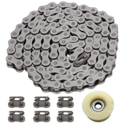 FVRITO 415H Chain 110L Link Heavy Duty and Master Link Chain Tensioner Guide Idler Pulley Roller for 2 Stroke 49cc 60cc 66cc 80cc Engines Motorized Bicycle Motor Bikes High Power Racing Parts