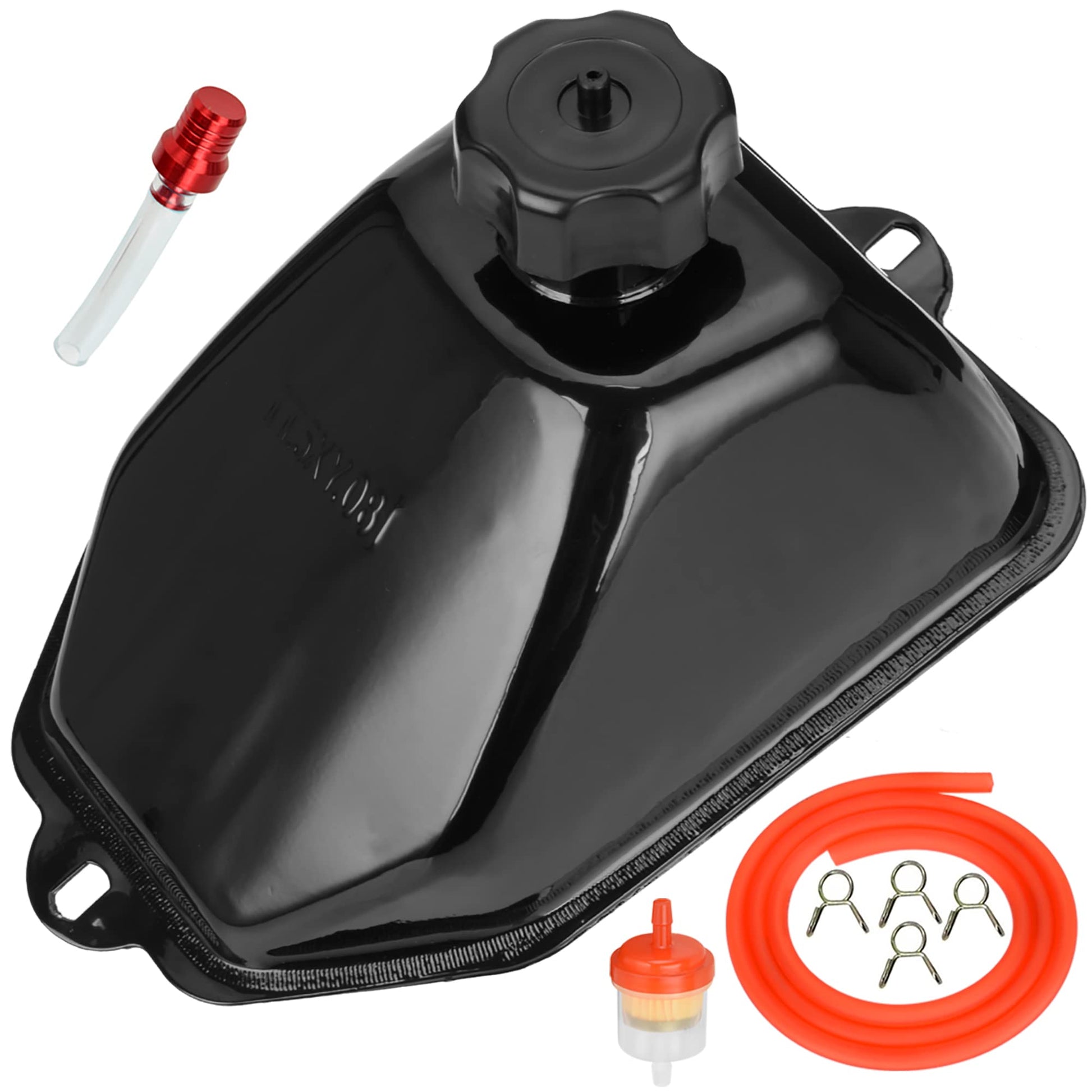 FVRITO Gas Fuel Petrol Tank for 50cc 70cc 90cc 110cc 125cc Coolster 3050C 3125R 3125XR8 Taotao ATA 125D RPS KAYO BMS Peace Roketa Yamoto Sunl Jetmoto Vitacci Rider Kids ATV Quad Chinese 4 Wheeler