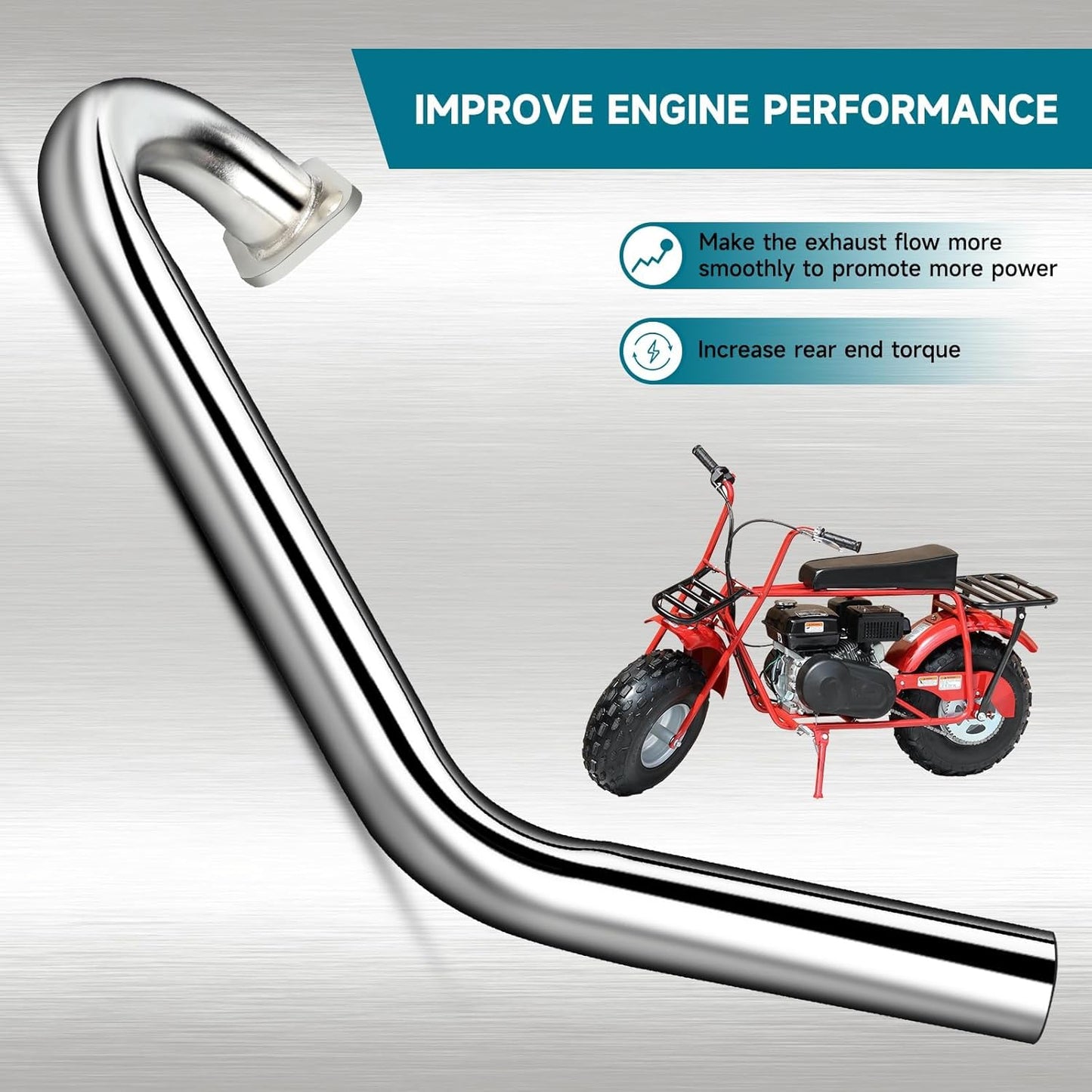 FVRITO Racing Exhaust Pipe Muffler Silencer Kit for Predator 212cc 224cc 196cc 6.5HP Coleman CT200u BT200X CT200U-EX KT196 GX160 GX200 Mini Bike Go Kart Engine Baja Warrior MB200 Performance Parts