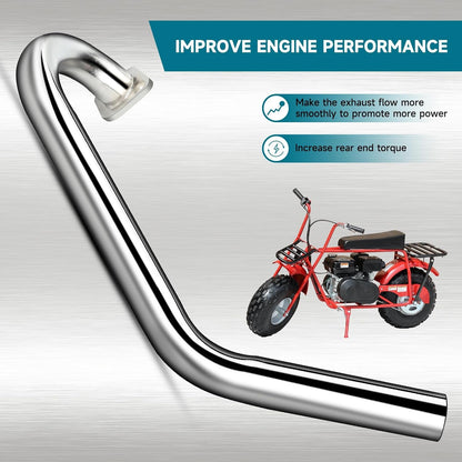 FVRITO Racing Exhaust Pipe Muffler Silencer Kit for Predator 212cc 224cc 196cc 6.5HP Coleman CT200u BT200X CT200U-EX KT196 GX160 GX200 Mini Bike Go Kart Engine Baja Warrior MB200 Performance Parts