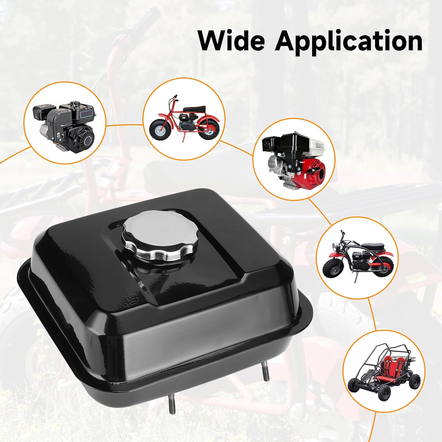 FVRITO Gas Fuel Tank Kit for GX140 GX160 GX200 Hemi Predator 212cc 196cc 6.5HP Clone Engine Coleman CT200U CT200U-EX BT200X KT196 Massimo Baja Warrior Heat MB200 Mini Bike Go Kart Replacement Parts