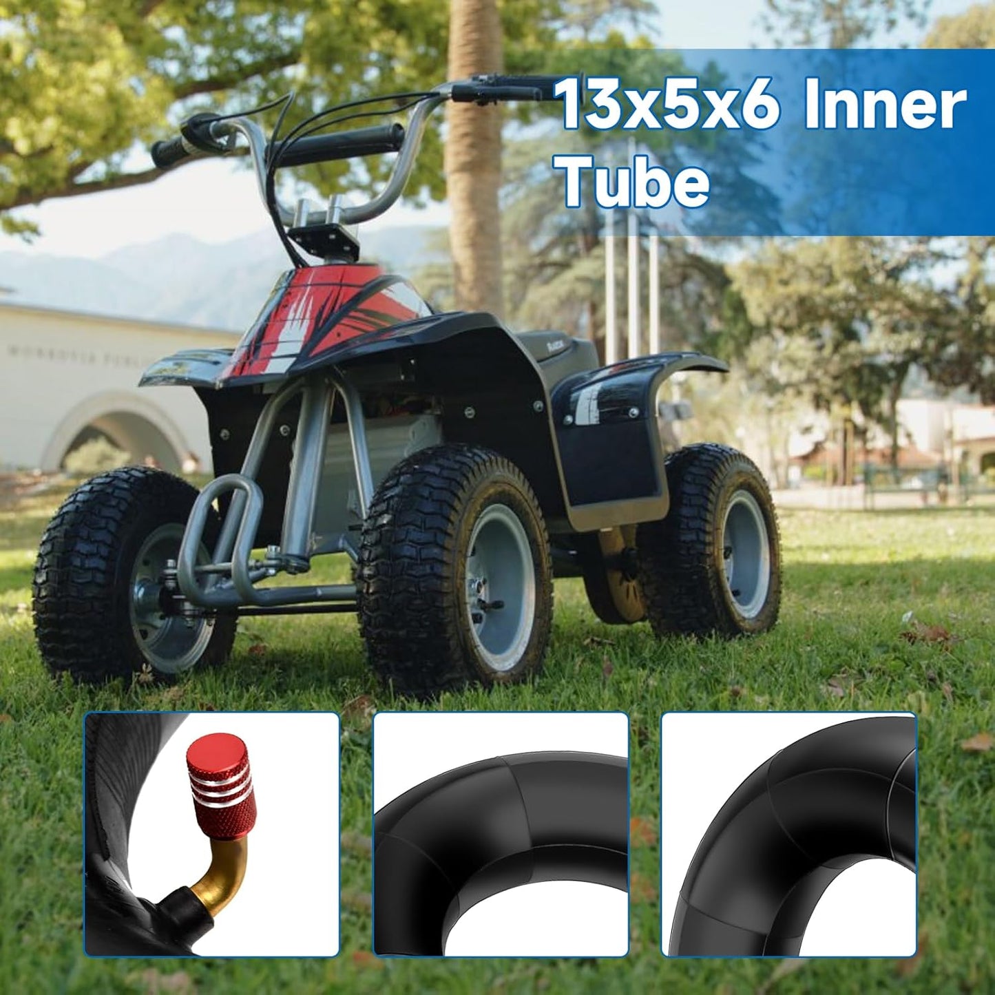 FVRITO 13x5.00-6 13x5x6 Inner Tube Heavy Duty Replacement Compatible with Razor Dirt Quad Versions 1-18 Go Kart ATV Lawn Mower Snow Blower Yard Tractor Hand Truck Wagon Pressure Washer Air Compressor