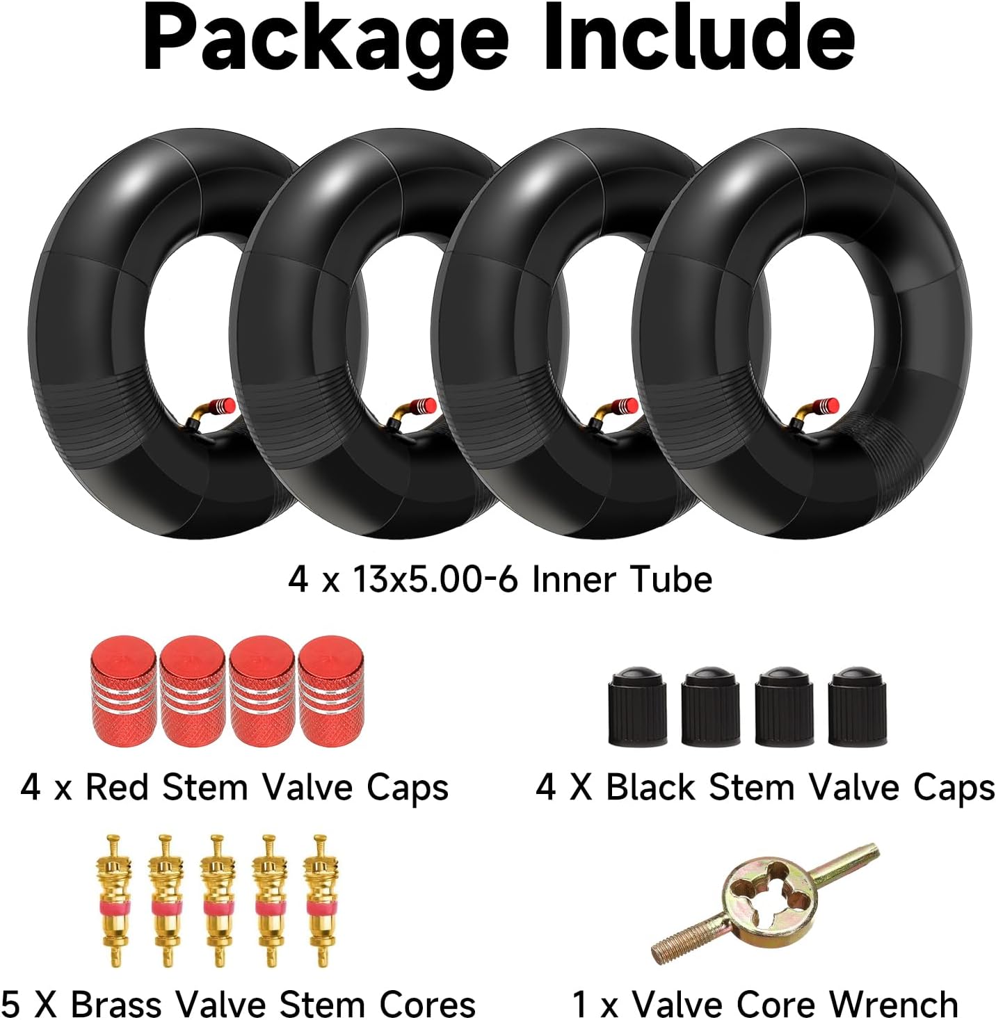 FVRITO 13x5.00-6 13x5x6 Inner Tube Heavy Duty Replacement Compatible with Razor Dirt Quad Versions 1-18 Go Kart ATV Lawn Mower Snow Blower Yard Tractor Hand Truck Wagon Pressure Washer Air Compressor