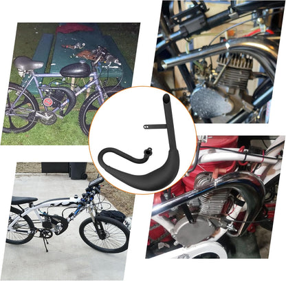 FVRITO Performance Exhaust Muffler Expansion Chamber Pipe Silencer Gasket for 2 Stroke 50cc 66cc 80cc Engine Gas Motorized Bicycle Motor Bike Black