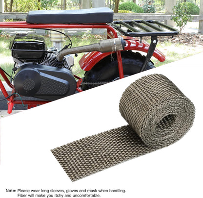 FVRITO Thickened Exhaust Header Pipe Muffler with Heat Shield Tape Kit for Non Hemi 6.5HP Predator 212cc 196cc GX160 GX200 Coleman CT200u BT200X KT196 Baja MB200 Clone Mini Bike Go Kart Parts Black