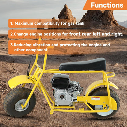 FVRITO Motor Engine Mounting Plate for Predator 212cc 196cc 224cc GX160 6.6HP OHV Small Clone Engine Mini Bike Coleman CT200U BT200X CC100X Baja Doodlebug DB30 Performance Parts Aluminum Black