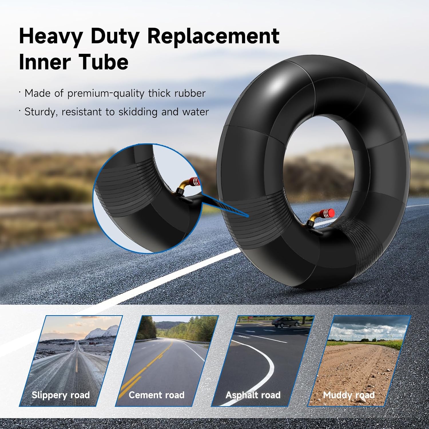 FVRITO 13x5.00-6 13x5x6 Inner Tube Heavy Duty Replacement Compatible with Razor Dirt Quad Versions 1-18 Go Kart ATV Lawn Mower Snow Blower Yard Tractor Hand Truck Wagon Pressure Washer Air Compressor