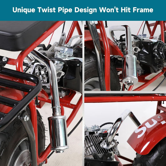 FVRITO Racing Exhaust Pipe Muffler Silencer Kit for Predator 212cc 224cc 196cc 6.5HP Coleman CT200u BT200X CT200U-EX KT196 GX160 GX200 Mini Bike Go Kart Engine Baja Warrior MB200 Performance Parts